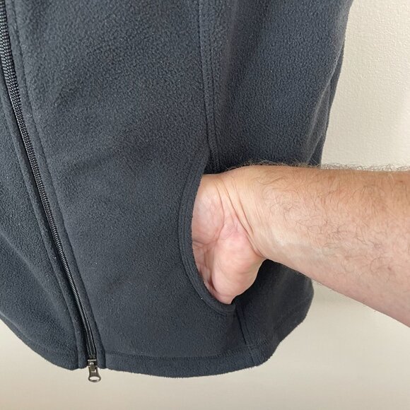 Lands End Womens Cabincore Full Zip Fleece Vest Size S Black Hiking Gorpcore - Picture 3 of 8